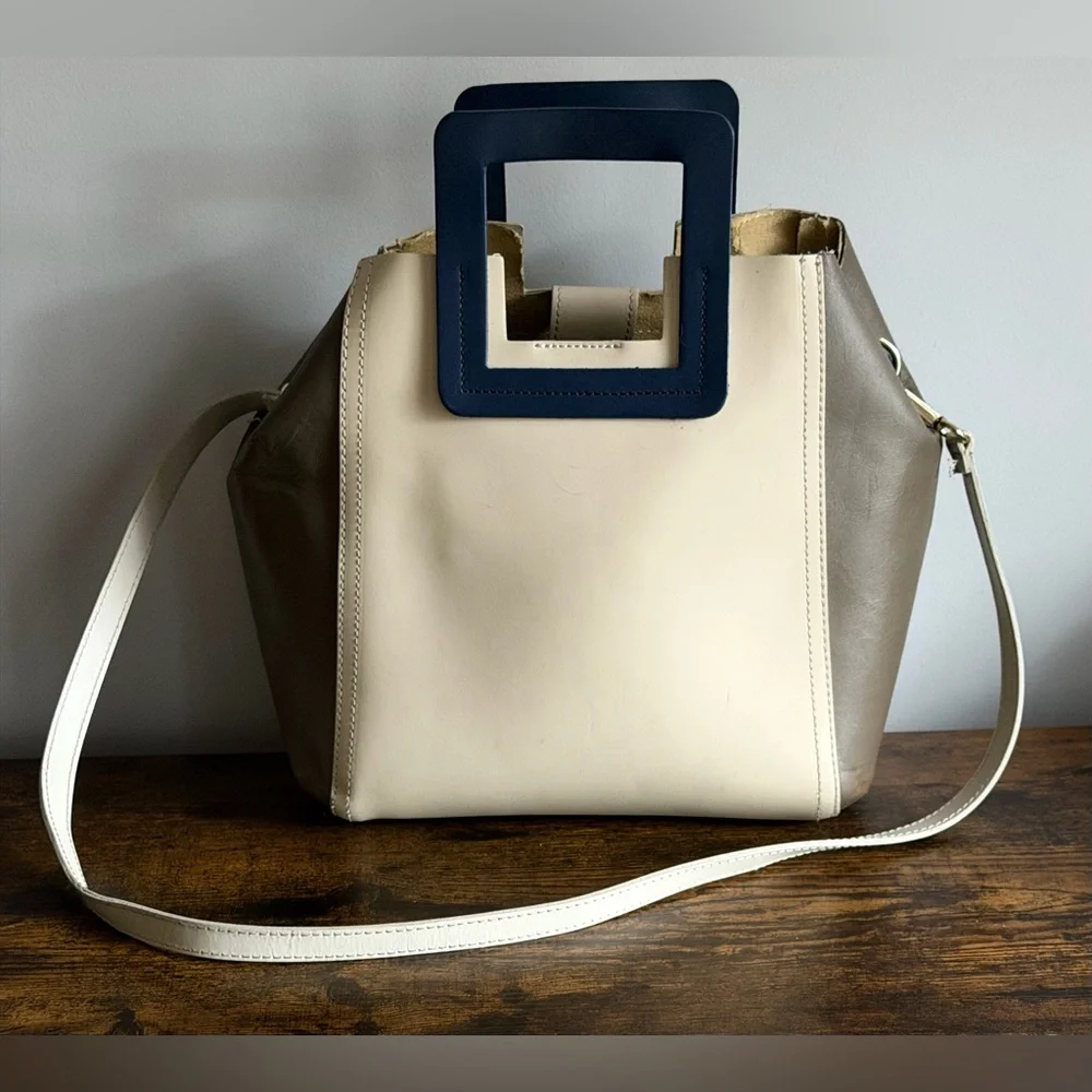 Vintage Vera Pelle Italian Leather Colorblock Tote – Made in Italy - Picture 3 of 11